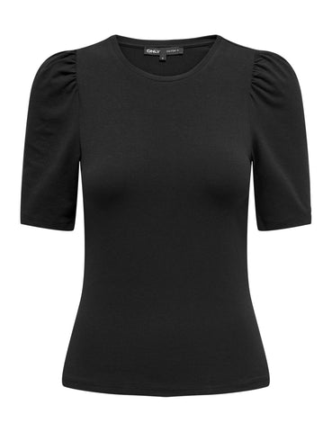 ONLY Women's Onllive Love 2/4 Pufftop JRS Noos Top, Black, S
