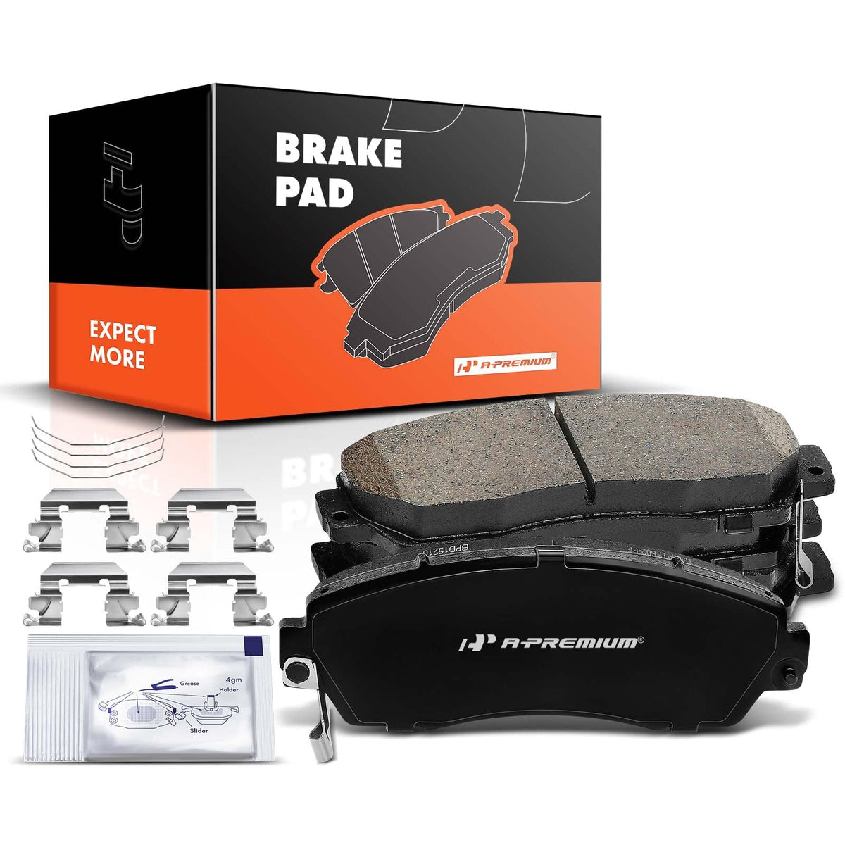 A-Premium Front Ceramic Disc Brake Pads Set Compatible with Select Honda, Acura and Subaru Models - CR-V, Civic, Odyssey, RDX, Accord Crosstour, Crosstour, Passport, Legacy, with Hardware, 4 Pcs