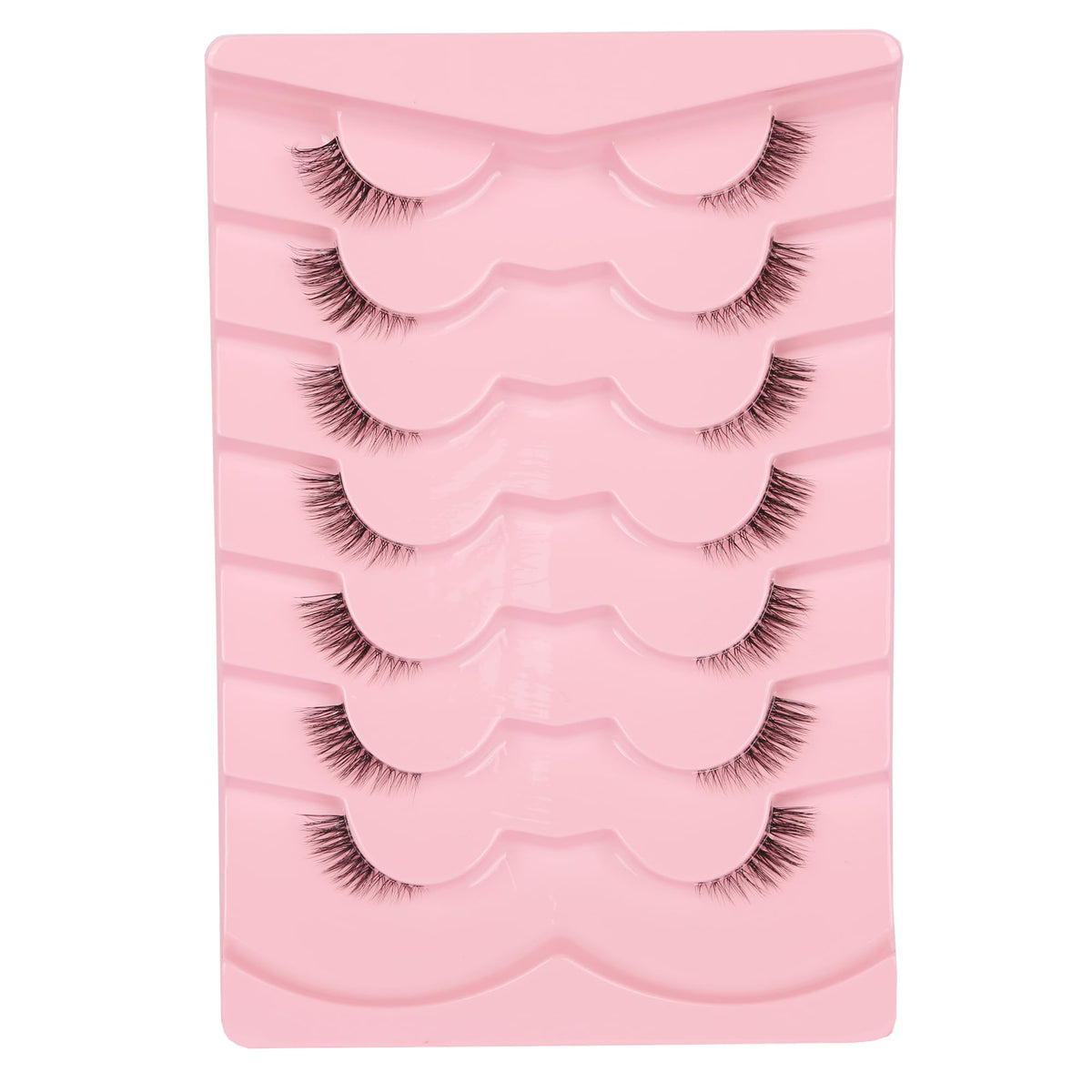 Gmagictobo False Eyelashes Natural Half Lashes Cat Eye 3D Clear Band Lashes Pack Corner Lashes Short Wispy Fake Eyelashes 7 Pairs Multipack