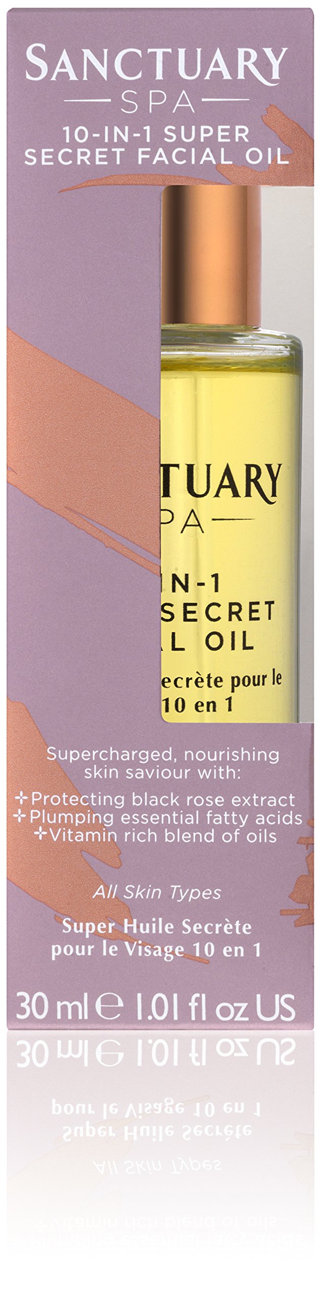 Sanctuary Spa Facial Oil, 10-in-1 Super Secret Facial Oil, Infused with Black Rose, Vegan, 30 ml