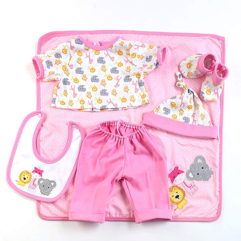 iCradle Handmade Lovely Clothes Reborn Dolls Outfit Suit for 22inch Reborn Doll Supplies RebornsToddler Girl Dolls Accessories (Pink Mouse)