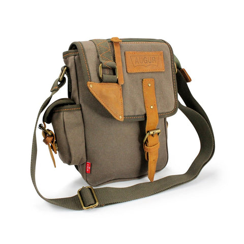 GEARONIC TM Men Women Military Canvas Messenger Shoulder Sling Belt Crossbody Travel Hiking Bag Satchel Green