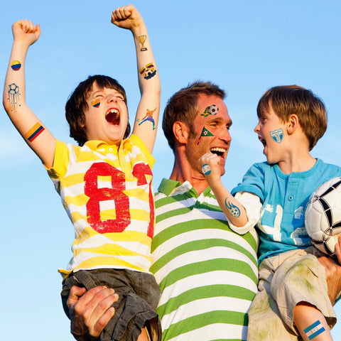 Konsait 18 Sheets Soccer Tattoos, 2024 USA International Soccer Games National Themed Tattoos, Soccer Games Party Favors, Event Makeup & Stocking Fillers