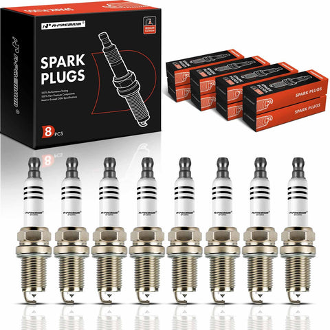 A-Premium Iridium Platinum Spark Plugs Compatible with BMW X5 2004-2010, 550i 2006-2010, 750i 2006-2008, 750Li 2006-2008, 650i 2006-2010, 4.8L, Pack of 8
