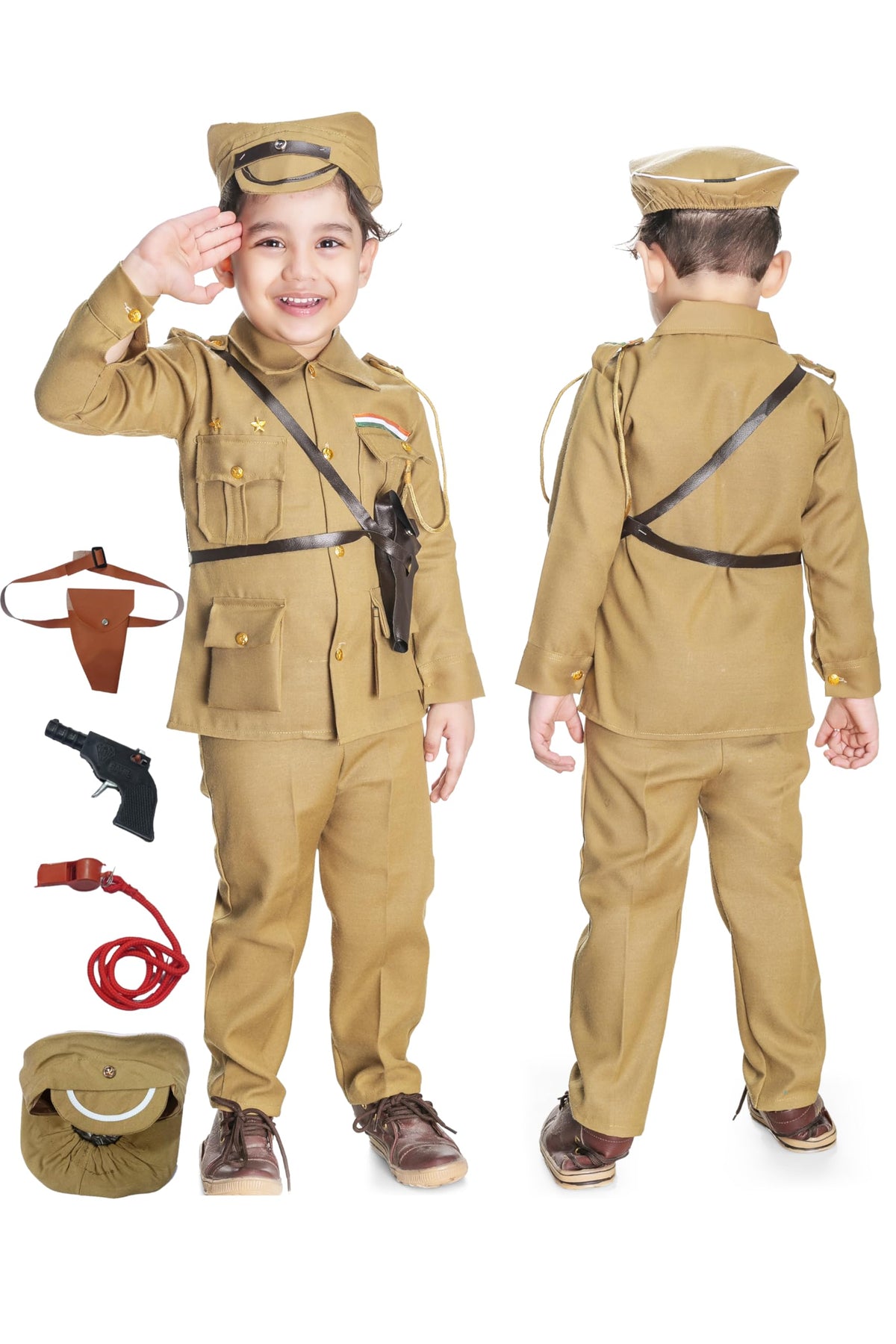 NEW GEN Boom Boys Festive Full Sleev Dress for 1-2 Years Boys Brown