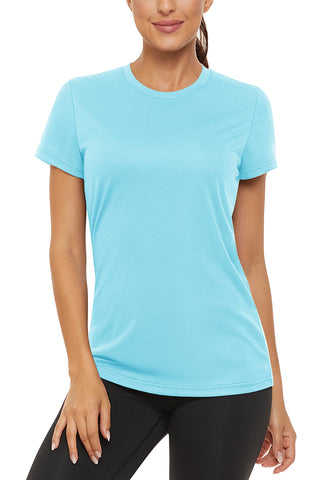 TACVASEN Yoga T-Shirt Women Short Sleeve Jogging Shirts Sun Protection Sport Tee Shirts Lightweight Gym Tops Summer Beach Swim Shirts UV Protection T Shirt Blue