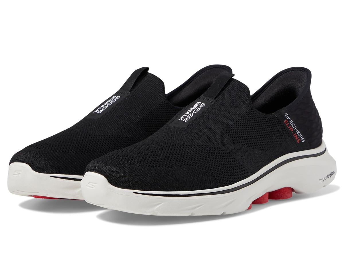 Skechers Men's Go Walk 7-Easy On 2 Sneaker, Black/White, 10.5