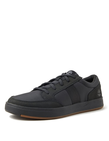 Timberland Men's Davis Square Fabric and Leather Oxford Basic Sneakers, Black Nubuck, 8.5