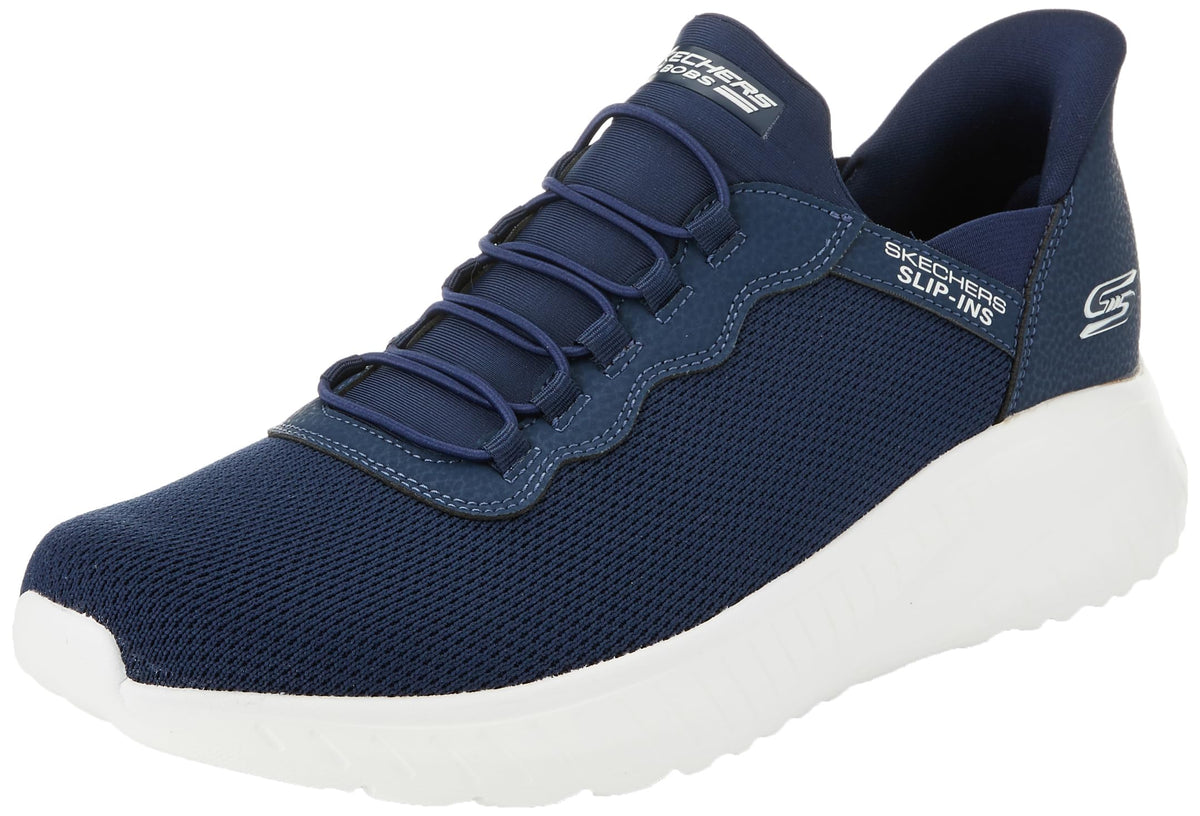 Skechers Men's Hands Free Slip-ins Bobs Squad Chaos-Daily Hype Sneaker, Navy, 10.5