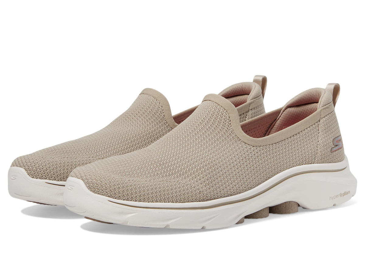 Skechers Women's Go 7-Ivy Casual Slip On Walking Sneaker, Taupe, 9.5