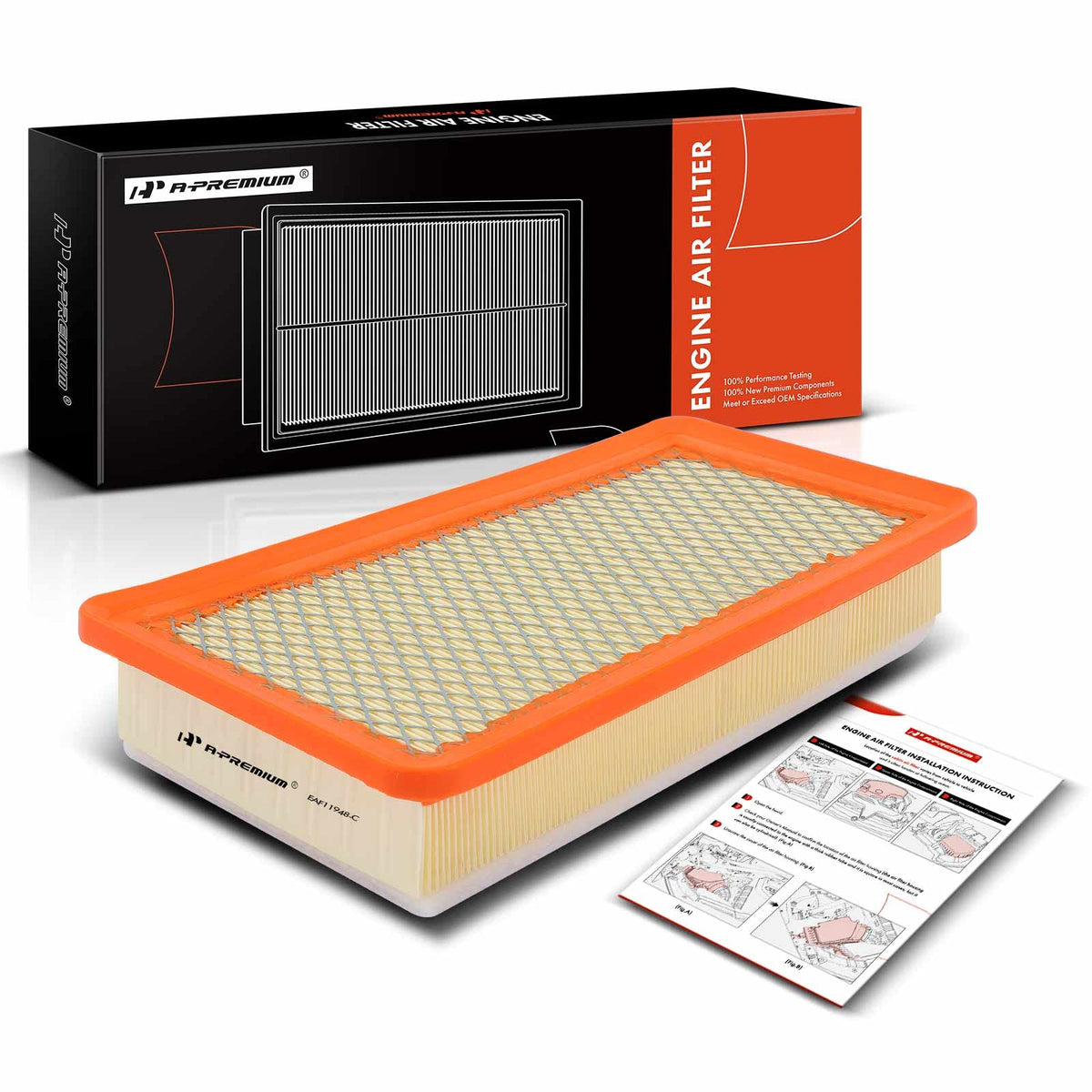 A-Premium Front Engine Air Filter Compatible with Chrysler 200 2015 2016 2017, Flexible Panel, Replace# 68245454AA
