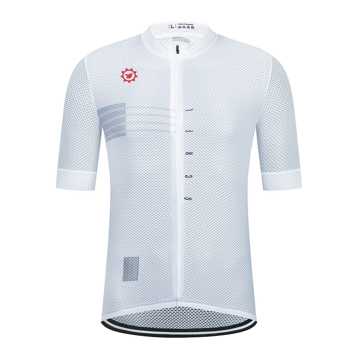 GCRFL Men's Cycling Jersey with 3+1 Zipper Pockets Short Sleeves Biking Bike Jersey Cycling Shirt Breathable Mesh Fabric (220, XL) White
