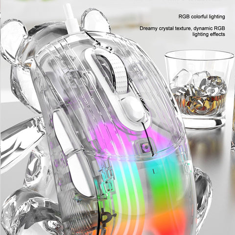 VBESTLIFE Clear Wired Gaming Mouse, Transparent Wired Mechanical Gaming Mouse 6 DPI Adjustable RGB Colorful Lights Silent Computer Mouse, for Laptop PC Desktop Computer