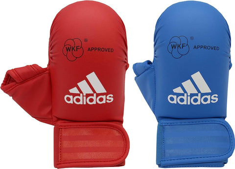 adidas Unisexs WKF Karate Mitts with Thumb, Red, Large