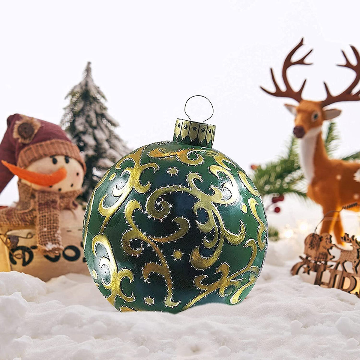 Pum (D) Giant Inflatable Christmas Balls - 60cm Outdoor Decor, Xmas Balls Ornaments for Wedding, Festival, Home, Yard, Lawn, Garden Decoration