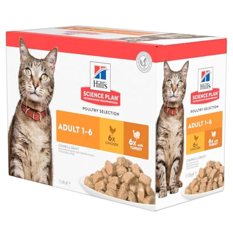 Hills Science Plan Feline Adult POULTRY SELECTION Pouches (85g)