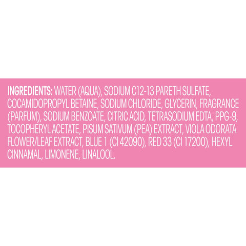 Suave Moisturizing Body Wash, with Sweet Pea Violet and Vitamin E Extract, No Parabens, No Phtahaltes, 18 Fl Oz (Pack of 6)