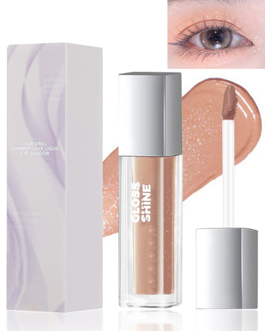 LYSdefeu Glitter Cream Liquid Eyeshadow, Shimmer High Pigmented Eye Shadow Stick, Neutral Cream Velvet Eyeshadow, Long Lasting Waterproof Korean Eye Makeup,Christmas Gift for Girl Women-04