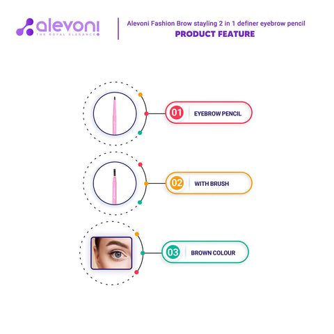 Alevoni Fashion Brow Styling 2 in 1 Definer Eyebrow Pencil