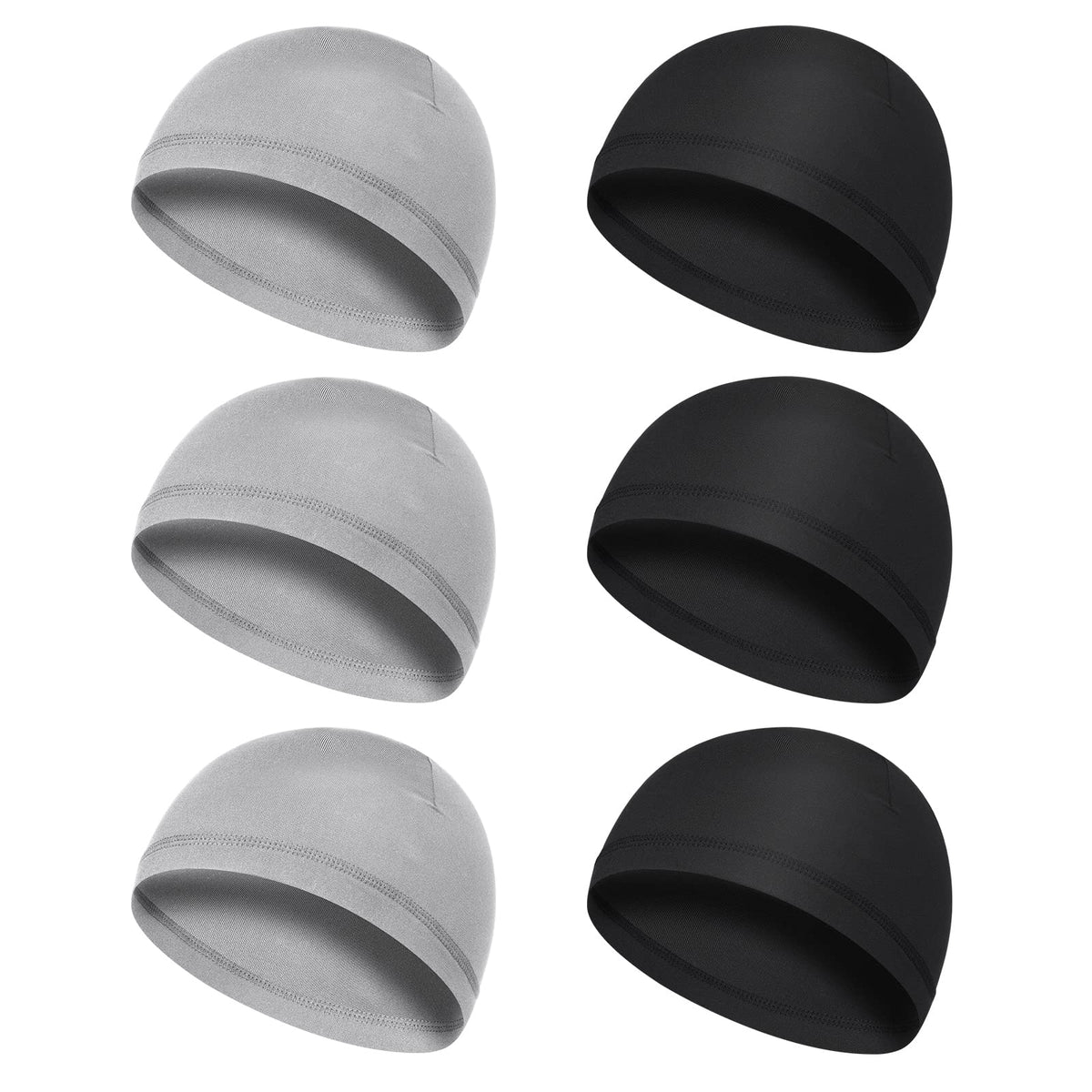 Yolev 6 PCS Sets of Skull Cap Running Cap Sweat Cap Milk Hats Milk Silk Cycling Helmet Liner for Men