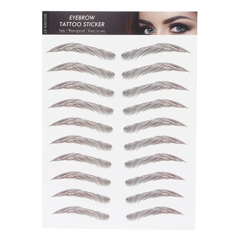 6D Eyebrow Tattoo Sticker Professional Waterproof Eyebrow Transfer Sticker Eyebrow Makeup Tool for Women and Girls (Brown)(BROWN-07)