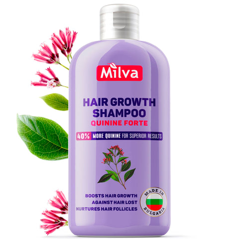 Milva Hair Growth Shampoo FORTE with Quinine Extract | 200 ML Anti Hair Loss Shampoo for Women & Men | Natural Hair Thickening Shampoo for Fine Hair Thinning Treatment that Nourish Scalp & Follicles