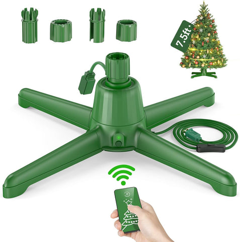 Springlift 2024 Upgrade Rotating Christmas Tree Stand, UL Certified Adjustable Tree Stands with Remote Control for Up to 7.5ft 90lb Artificial Tree, Durable 3 Light Outputs with Up to 625 Watts of
