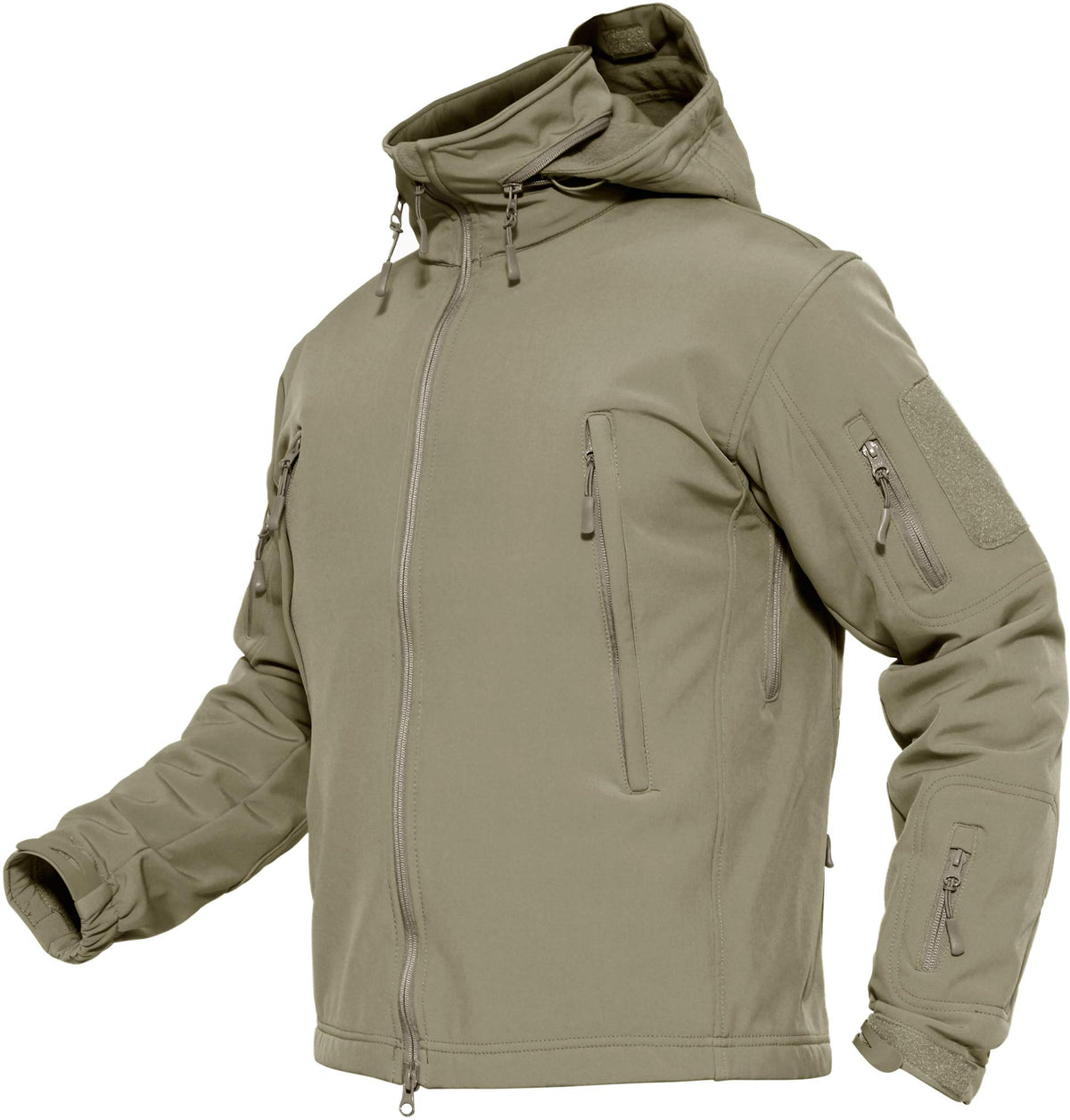 TACVASEN Casual Jackets for Men Summer Autumn Fleece Jacket Mens Waterproof Mountain Climbing Hunting Hoodies Khaki Yellow