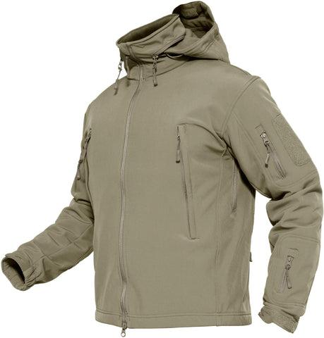TACVASEN Casual Jackets for Men Summer Autumn Fleece Jacket Mens Waterproof Mountain Climbing Hunting Hoodies Khaki Yellow