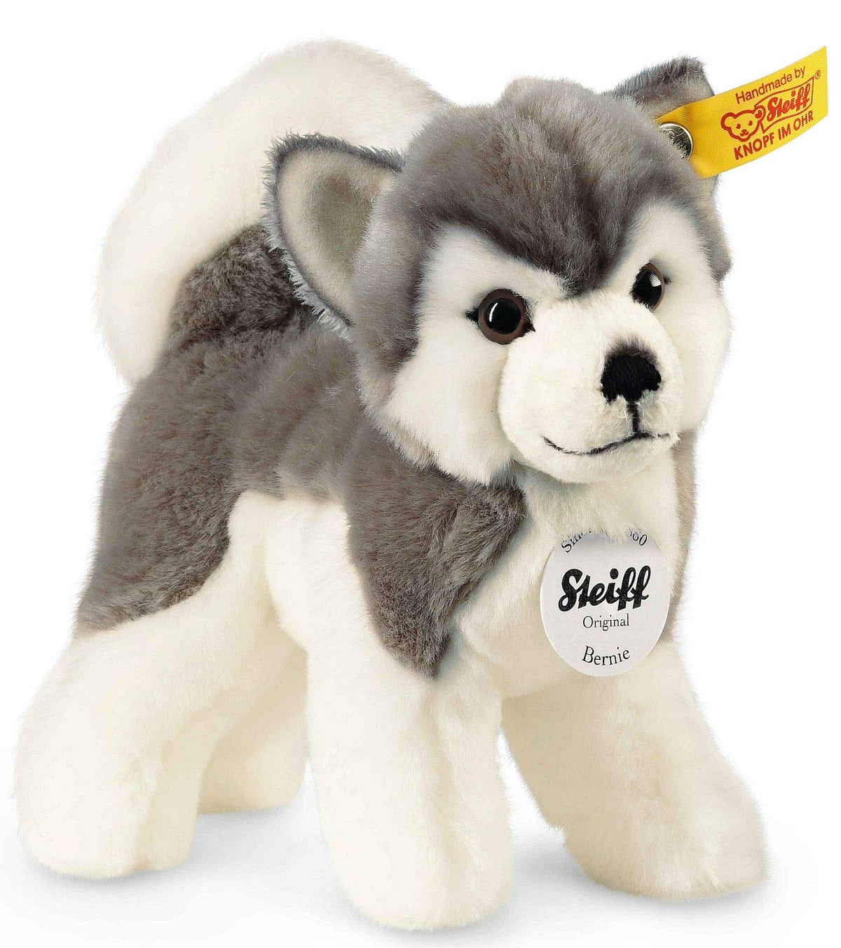 Steiff Bernie Husky (Grey/ White), 17 cm