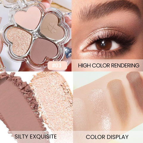 CAKAILA 4Colors Eyeshadow Palette Makeup,Nude brown Rose Gold Matte Natural Neutral Eye Shadow Palettes Highly Pigmented Naturing- Looking,Long Lasting Waterproof Blendable,Travel Size