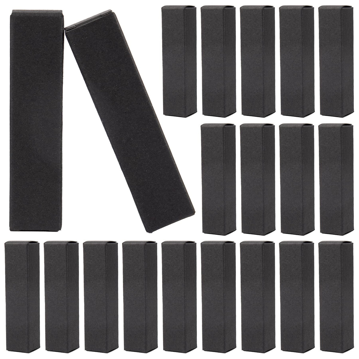 AUEAR, 50 Pack Black Kraft Paper Lipstick Boxes Empty Lip Gross Box 3.35"x0.79"x0.79" Rectangle Lip Balm Boxes Perfume Essence Oil Packaging Cases for DIY Lip Gloss Gift Packaging
