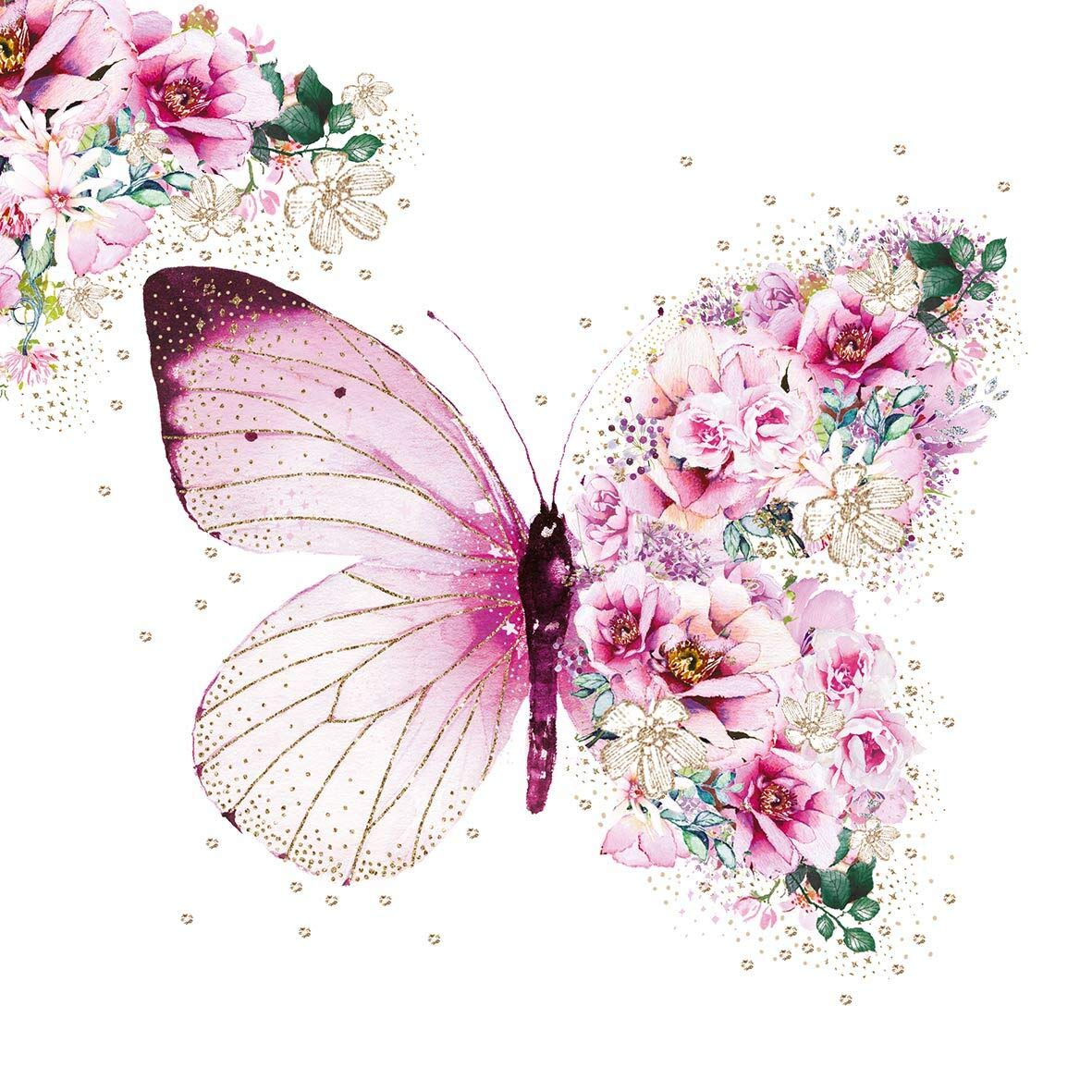 Servietten Tiere 20er Pack Napkin Fairytale Butterfly, 3-Ply, 33 x 33 cm, Colourful Paper