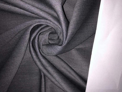 100% Wool Herringbone Suiting Fabric Made in Huddersfield,England 150's Super Wool Count Available in 2 Colors Navy and Grey[15641/42] Grey