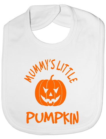 Mummys Little Pumkin Halloween Funny Feeding Bib Present White