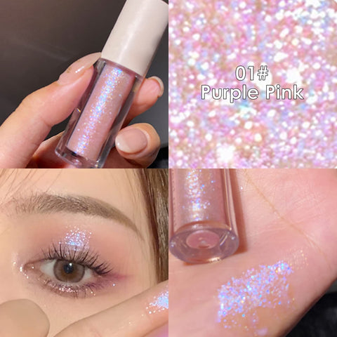 Jutqut Liquid Glitter Eyeshadow - 5 Colors Set, Translucent Shimmery & Sparkle Liquid Eyeliner, Create Shinny Glow Eye Makeup, Long Lasting, Quick-Drying, Subtle Shimmer Eye Shadow Stick
