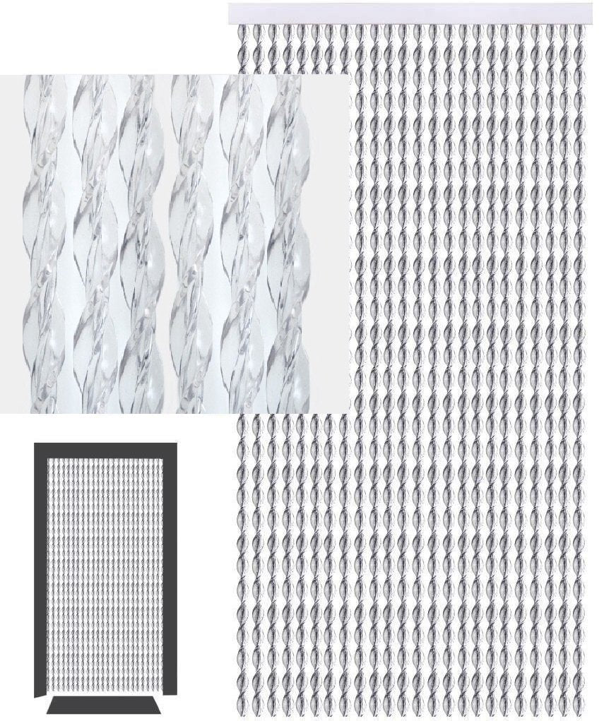 Defacto Door String Curtain 90 x 200 cm, Crystal PVC Strips Glitter and Shine. 100% Made in Italy