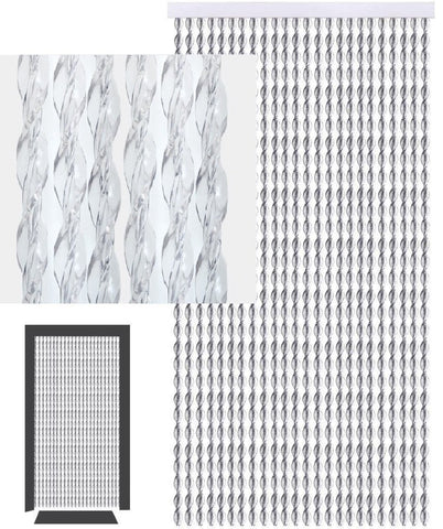 Defacto Door String Curtain 90 x 200 cm, Crystal PVC Strips Glitter and Shine. 100% Made in Italy