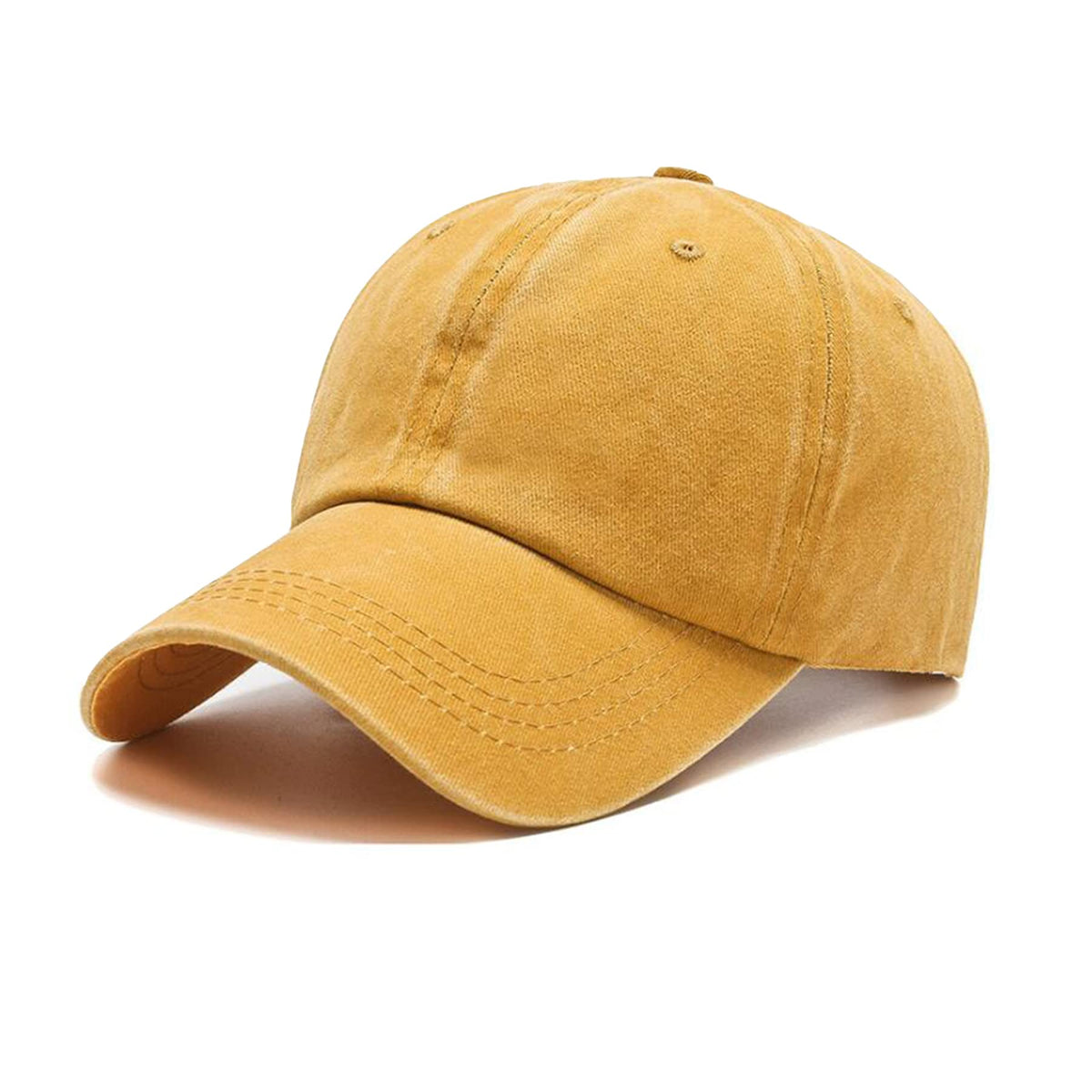 NPQQUAN Original Classic Low Profile Baseball Cap Golf Dad Hat Adjustable Cotton Hats Men Women Unconstructed Plain Cap Yellow(Washed)