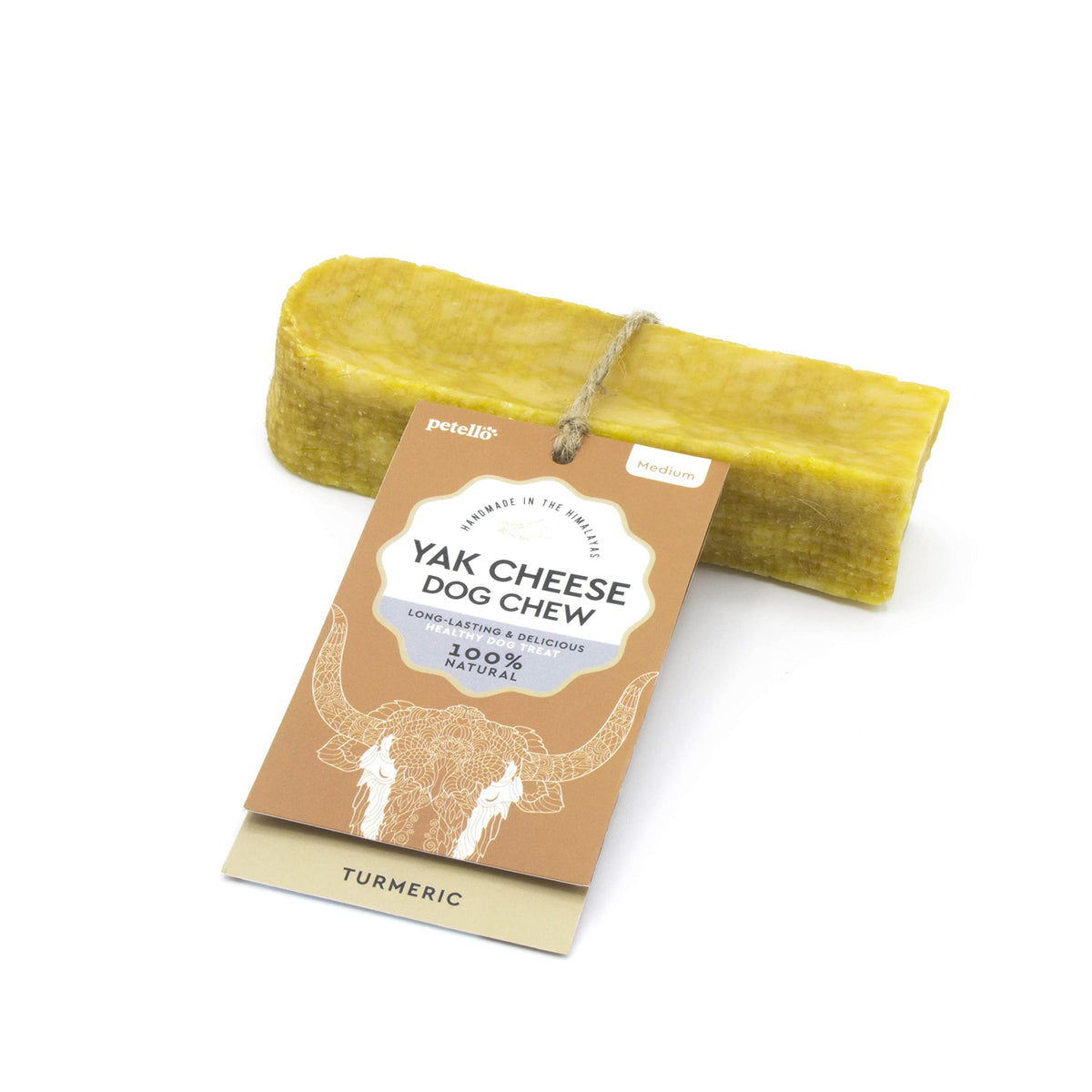 Petello Yak Cheese Himalayan Dog Chew With Turmeric Protein Rich Long Lasting Dog Treat 75g, Natural