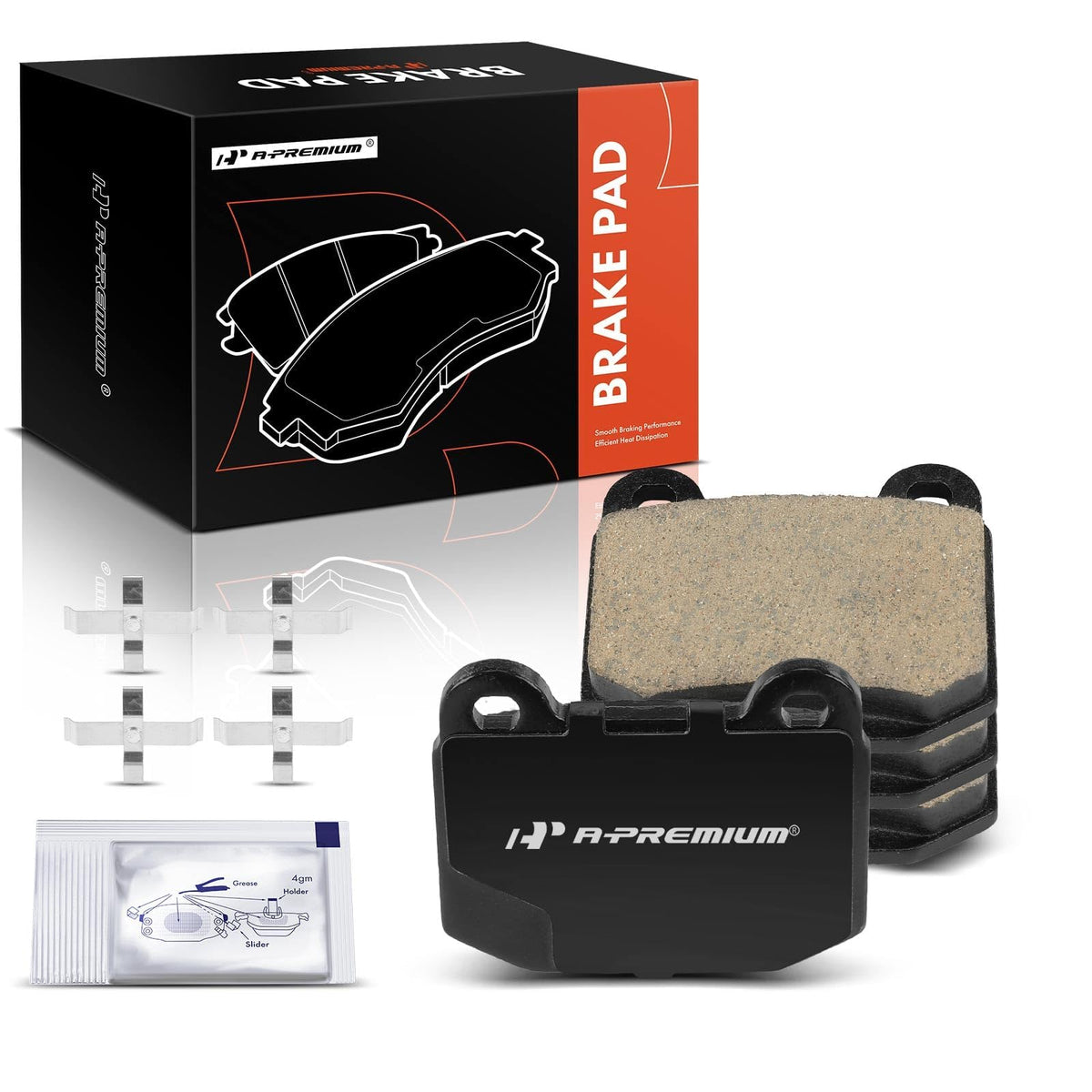 A-Premium Rear Ceramic Disc Brake Pads Set Compatible with Subaru Impreza 2004-2014, BRZ 2017-2020, WRX STI 2015-2017 & Mitsubishi Lancer 2003-2006 & Infiniti G35 2004 & Nissan 350Z 2003-2009, 4 Pcs