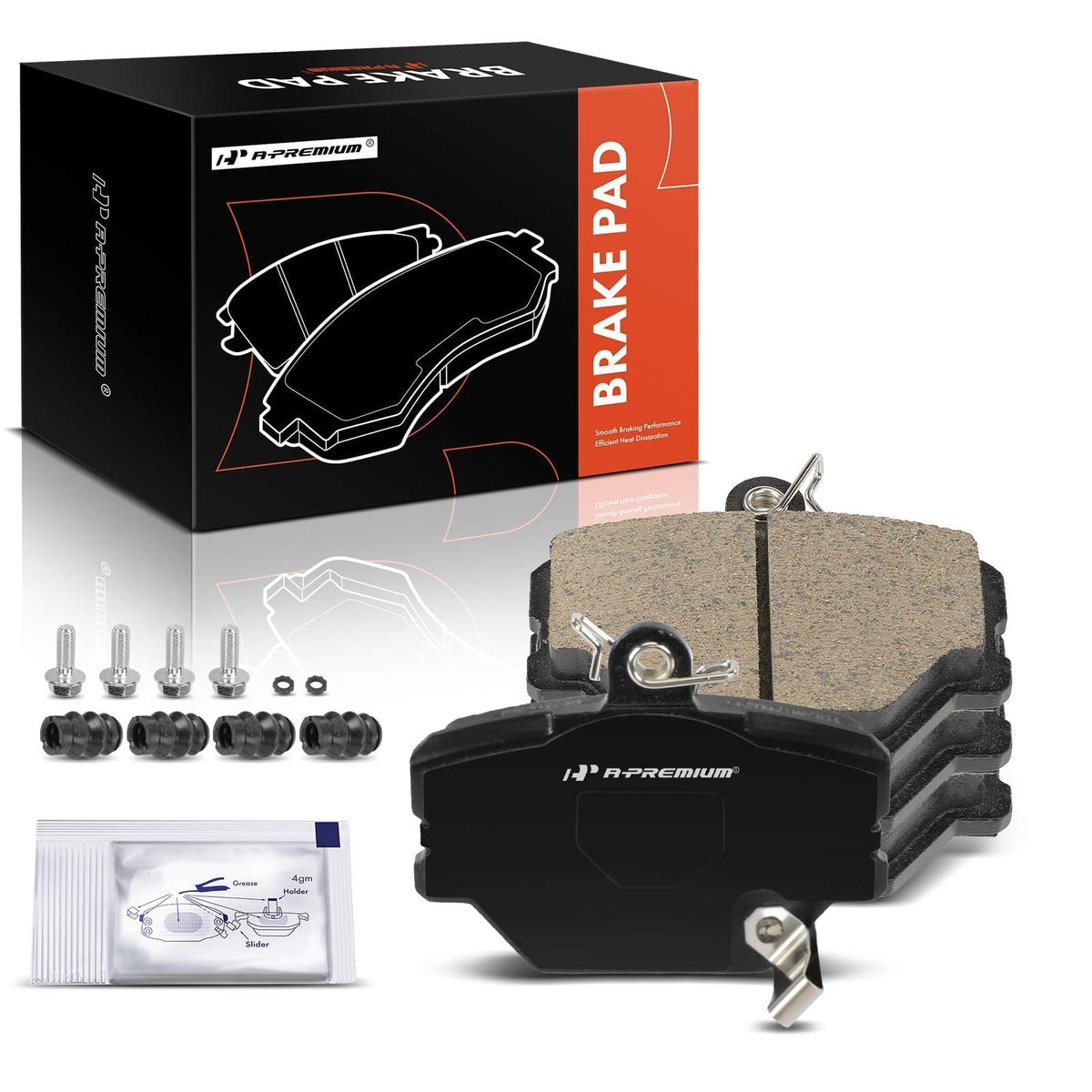 A-Premium Front Ceramic Disc Brake Pads Set Compatible with Smart Fortwo 2005-2015, 4 Pcs