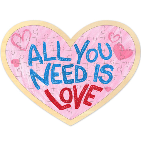 Blank Puzzle Heart Shape with 40 Pieces, Blank Heart Wooden Jigsaw Puzzle with Puzzle Tray for Crafts & DIY, Custom Puzzle 11.2x8.4 Inches 1 Pack