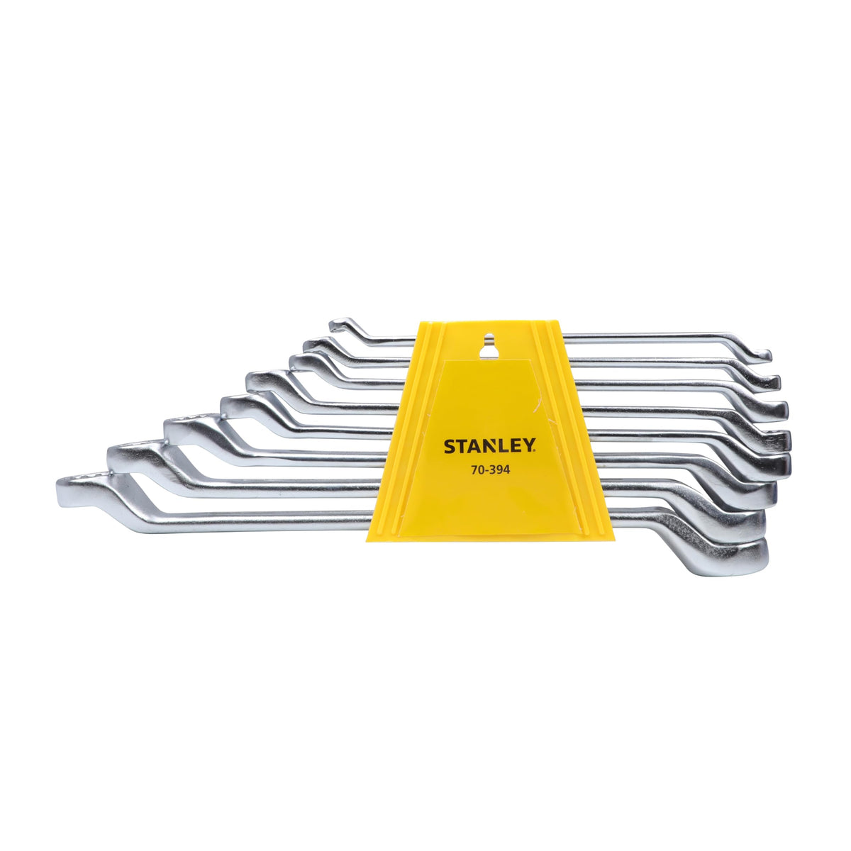 Stanley 70-394E 8-Piece BI-HEX Ring Spanner Set Matte Finish Chrome Vanadium Steel with Maxi-Drive System, Non-Slip and Anti-Corrosion Properties, Grey