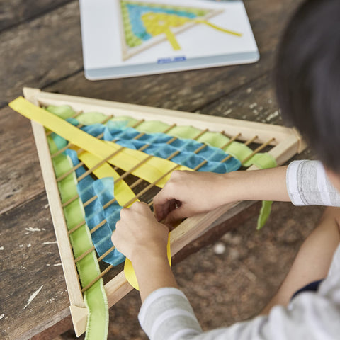 Guidecraft Jumbo Weaving Frames: Square, Triangle and Circle Frame; Educational Toy for Toddlers; Develop Fine Motor Skills