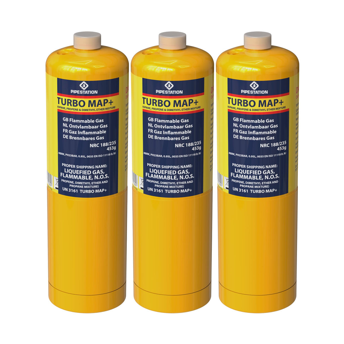 3x MAPP Map Plus 435g Bottle Disposable Gas Cylinder plumbers torch jet burner