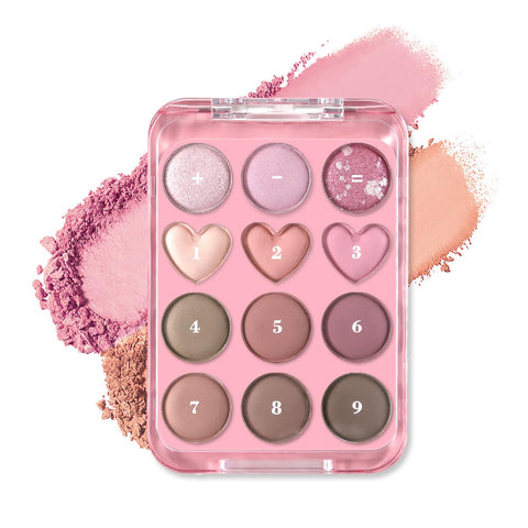 Erinde 12 Colors Eye Shadow Palette, Matte|Shimmer|Pearls Eyeshadow Palette for Daily makeup, Korean Eye Point Makeup, Velvety Texture, Ultra-Blendable, long-lasting, 01 Purple Rose