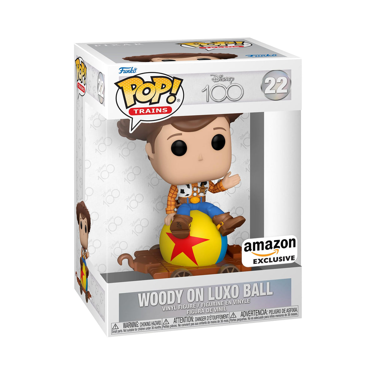 Funko Pop! Train: Disney 100 - Woody on Luxo Ball, Woody, Amazon Exclusive