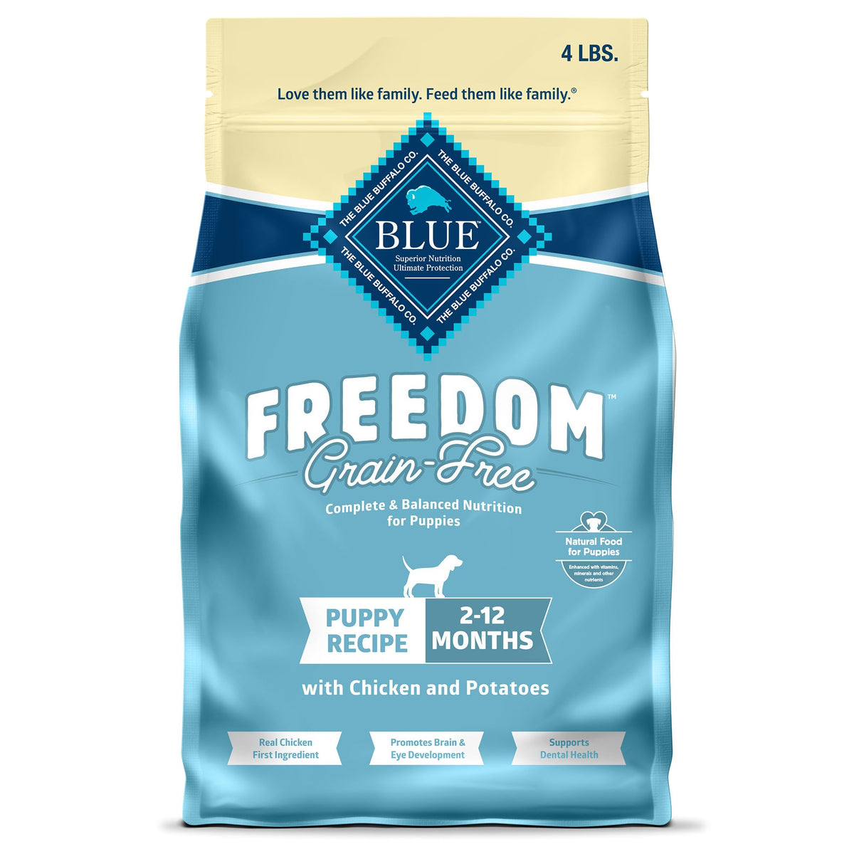 Blue Buffalo Freedom Grain Free Natural Puppy Dry Dog Food, Chicken 4-lb