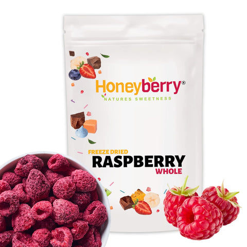 Freeze Dried Raspberry Whole 50g - 100% Natural Freeze Dried Fruits - Dry Raspberries Perfect for Baking, Cake Decorations, Keto Snack, Cocktail Garnish - Dehydrated Berries for Drinks or Snacking
